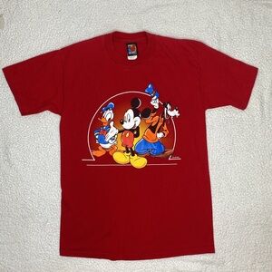 Vintage Disney Mickey Mouse, Donald Duck and Goofy Graphic Print T-Shirt Medium